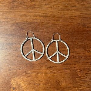 Lucky Brand Sterling Silver Peace Earrings